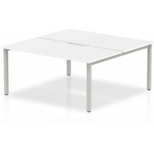 Plus 1600mm Back to Back 2 Peson Desk White Top Silve Fame BE166 - Evolve