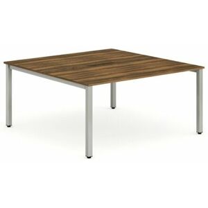 Plus 1400mm Back to Back 2 Peson Desk Walnut Top Silve Fame BE172 - Evolve