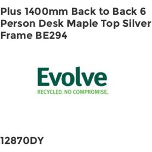 Plus 1400mm Back to Back 6 Peson Desk Maple Top Silve Fame BE294 - Evolve