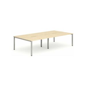 Plus 1200mm Back to Back 4 Peson Desk Maple Top Silve Fame BE259 - Evolve