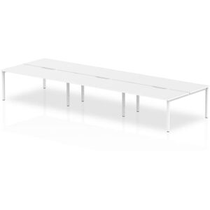 Plus 1600mm Back to Back 6 Peson Desk White Top White Fame BE266 - Evolve