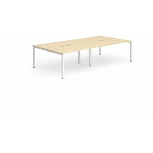 Plus 1200mm Back to Back 4 Peson Desk Maple Top White Fame BE239 - Evolve