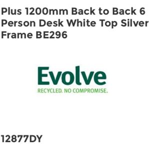 Plus 1200mm Back to Back 6 Peson Desk White Top Silve Fame BE296 - Evolve