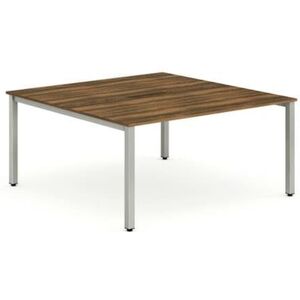 Plus 1200mm Back to Back 2 Peson Desk Walnut Top Silve Fame BE177 - Evolve