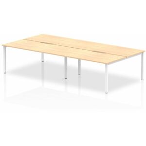 Plus 1600mm Back to Back 4 Peson Desk Maple Top White Fame BE229 - Evolve