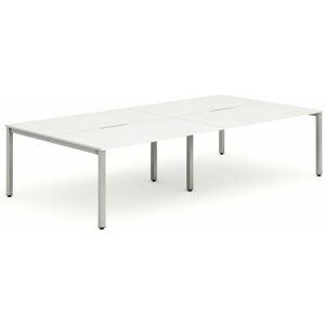 Plus 1200mm Back to Back 4 Peson Desk White Top Silve Fame BE256 - Evolve