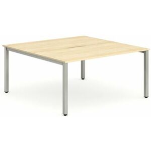 Plus 1200mm Back to Back 2 Peson Desk Maple Top Silve Fame BE179 - Evolve