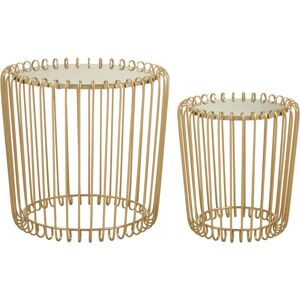 Avantis S/2 Champagne Wireframe Side Tables - Premier Housewares