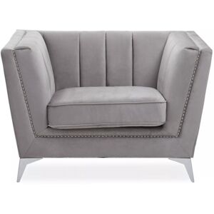 Premier Housewares Hansa Grey Velvet Chair