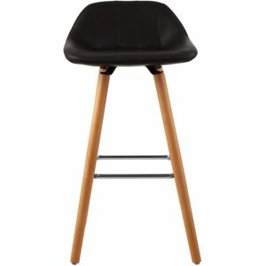 Stockholm Black Faux Leather Bar Stool - Premier Housewares