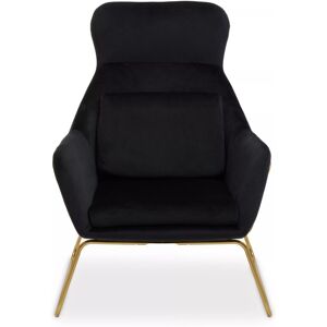 Premier Housewares Stockholm Black Velvet Armchair