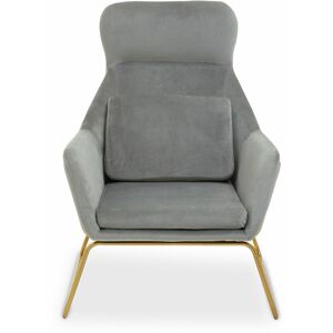 Premier Housewares - Stockholm Grey Velvet Armchair
