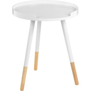 Viborg White and Natural Round Side Table - Premier Housewares