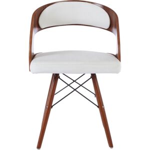 Premier Housewares - White Leather Effect Chair with Curved Back