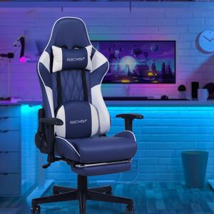 Puluomis - Professional Gaming Office Chair,Ergonomic Computer Executive Chair,PU Leather,2D Armrests,Height Adjustable,166° Recliner,Rocking