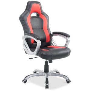 Privatefloor - Racing Gaming Office Chair Red Stainless Steel, Vegan leather, Nylon - Red