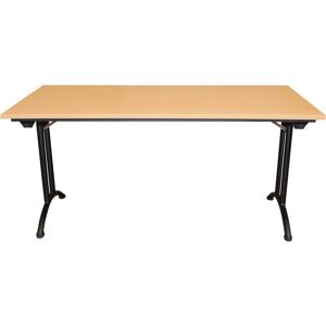 Realspace - Rectangular Folding Table with Beech Coloured Melamine Top and Black Frame Standard 1600 x 800 x 750mm