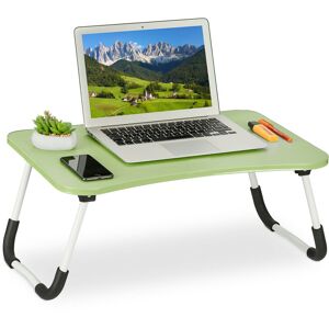 Lap Desk, for Bed & Sofa, Folding Laptop Tray, hwd: 26 x 63 x 40 cm, mdf & Iron, Notebook Table, Green - Relaxdays