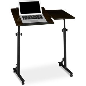 Laptop Table, Large, Height Adjustable, 110 x 80 x 50 cm, Mobile Podium w/ Wheels, Lecturn, Black - Relaxdays