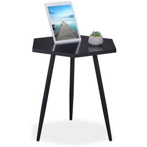 Side Table, h x w x d: approx. 54.5 x 44.5 x 29.5 cm, Tablet Holder, Metal, Black - Relaxdays