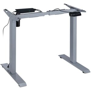 Electric height-adjustable desk frame, 71-121 cm, motorised desk with memory function, standing desk, grey - Relaxdays