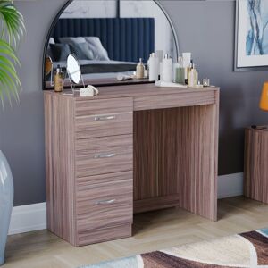 Home Discount - Riano Dressing Table 3 Drawer Makeup Vanity Computer Desk, Walnut