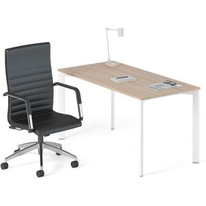 Burotime - Riga High-Back Office Chair Black and Silver Legs