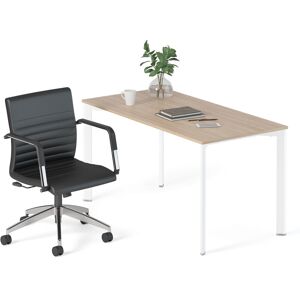 Burotime - Riga Short-Back Office Chair Black and Silver Legs