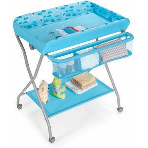 Costway - Rolling Baby Changing Table Folding Baby Diaper Changing Station w/ Large Basket