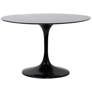 PRIVATEFLOOR Round Fiberglass Tulipan Table - 120cm Black pp, Fiberglass, Metal - Black