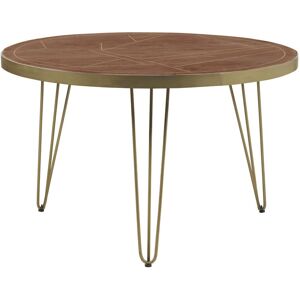 VERTYFURNITURE Round Solid Wood Dining Table 4 Seats Dallas Dark Mango - Dark Wood