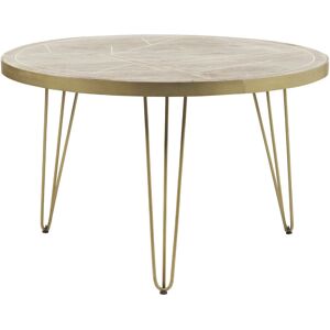 VERTYFURNITURE Round Solid Wood Dining Table 4 Seats Dallas Light Mango - Light Wood