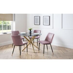 ASHFIELD DINING SETS Round Table & 4 Delaunay Pink Chairs