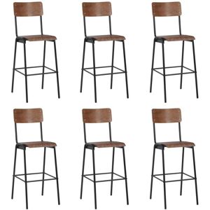 BERKFIELD HOME Royalton Bar Chairs 6 pcs Solid Plywood Steel