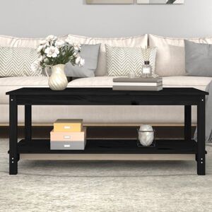 Coffee Table Black 110x55x45 cm Solid Wood Pine - Royalton