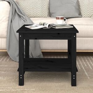 Coffee Table Black 50x50x45 cm Solid Wood Pine - Royalton