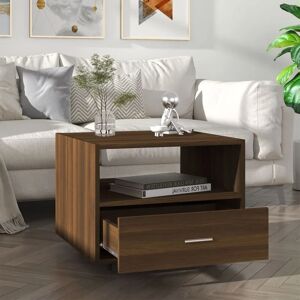 Coffee Table Brown Oak 55x55x40cm Engineered Wood - Royalton