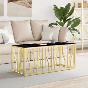 Royalton Coffee Table Gold 110x45x45 cm Stainless Steel and Glass