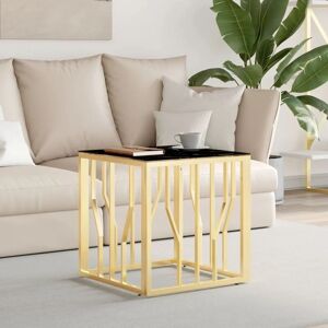 Royalton - Coffee Table Gold 50x50x50 cm Stainless Steel and Glass