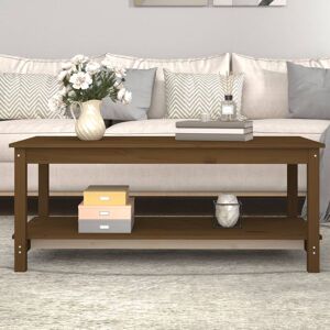 Coffee Table Honey Brown 110x55x45 cm Solid Wood Pine - Royalton