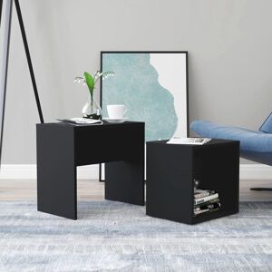 Royalton Coffee Table Set Black 48x30x45 cm Engineered Wood