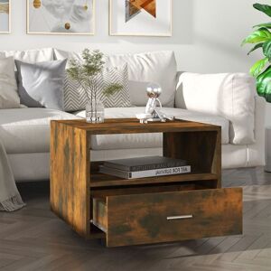 Coffee Table Smoked Oak 55x55x40 cm Engineered Wood - Royalton