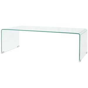 Coffee Table Tempered Glass 98x45x30 cm Clear - Royalton