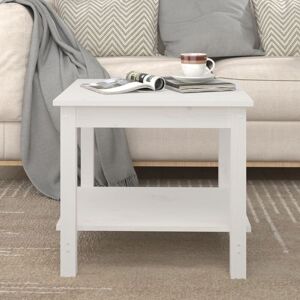 Coffee Table White 50x50x45 cm Solid Wood Pine - Royalton