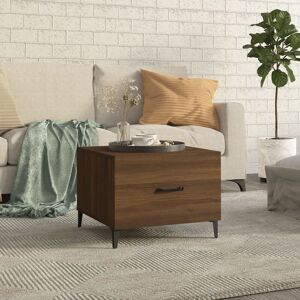 Royalton Coffee Table with Metal Legs Brown Oak 50x50x40 cm