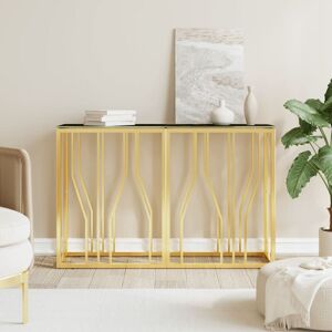 Console Table Gold 110x30x70 cm Stainless Steel and Glass - Royalton