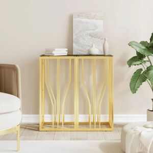 Console Table Gold 70x30x70 cm Stainless Steel and Glass - Royalton