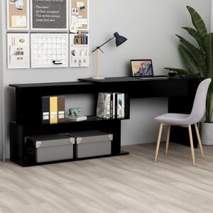 Berkfield Home - Royalton Corner Desk Black 200x50x76 cm Engineered Wood