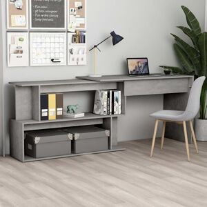 BERKFIELD HOME Royalton Corner Desk Concrete Grey 200x50x76 cm Engineered Wood