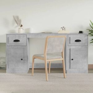 Berkfield Home - Royalton Desk with Cabinet Concrete Grey Engineered Wood